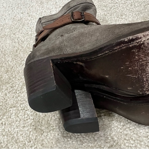 Frye Women Jane Strappy Short Ankle Boot Suede Leather  Pull On Size 5.5 B Gray, - Picture 10 of 16